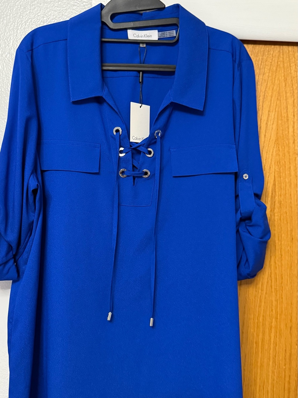 Calvin Klein Women's Cobalt Lace-Up Tunic